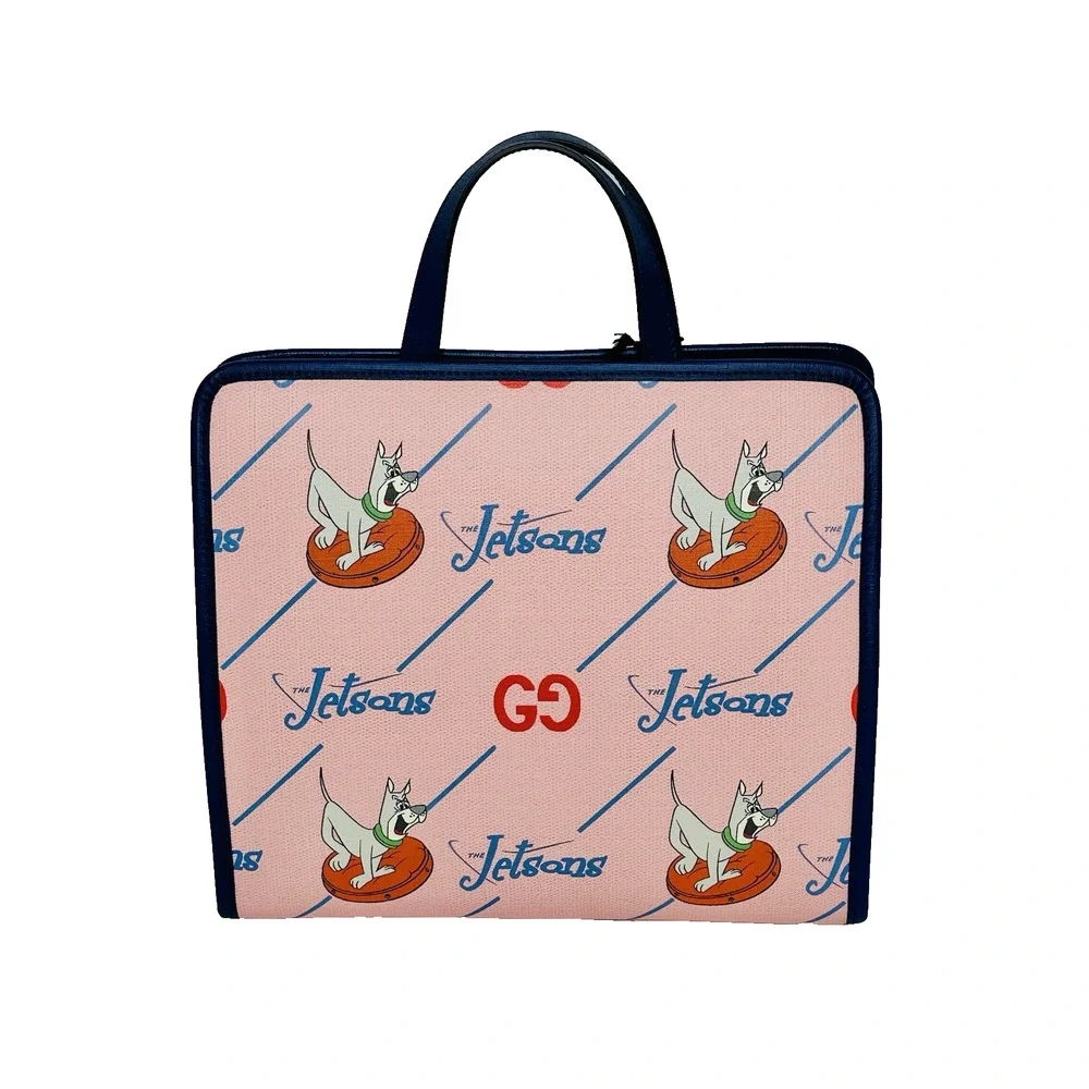 NWT GUCCI x Jetsons Printed GG Supreme Pink Small Tote Canvas Bag NWT